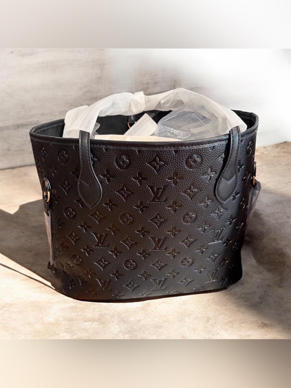 Monogram fashion inspired Leather Tote